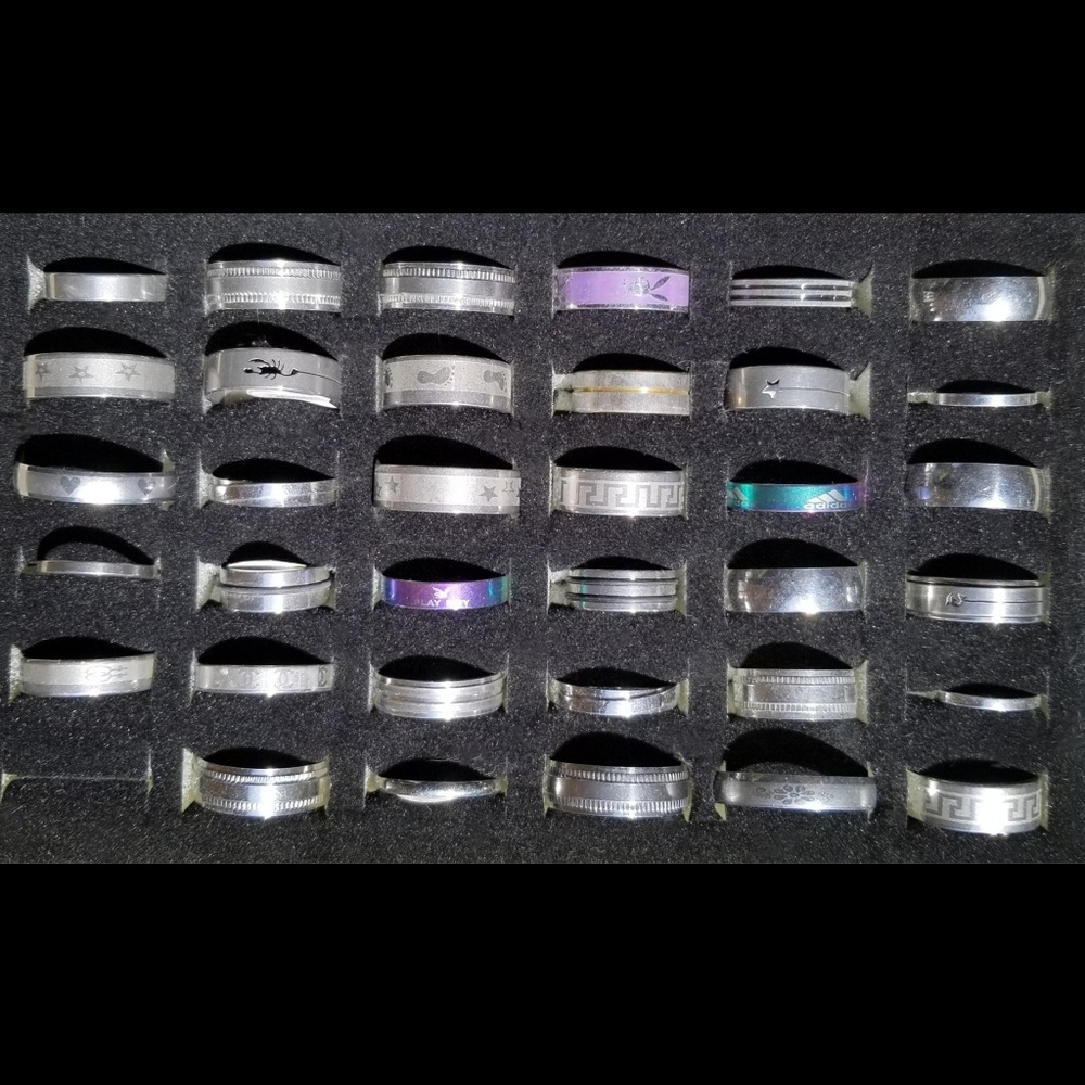 Bulk 35 Silver Rings new with tags